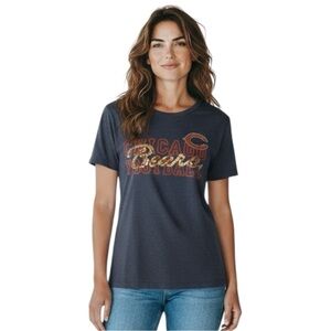 Chicago Bears NFL 1st & Fashion Women’s Sequin Size M T-Shirt